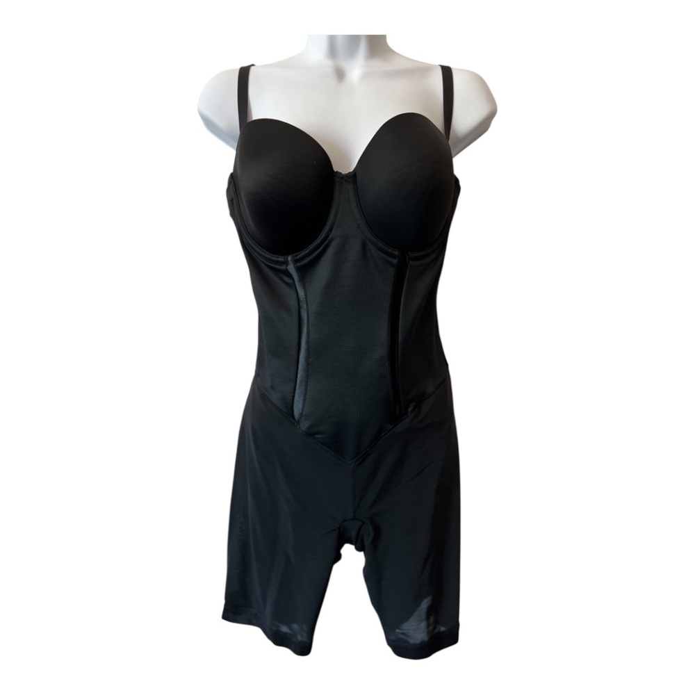 EUC JONES WEAR Black & Cream Floral Mid Length Dress Sz 14 + Flexees Shapewear - Picture 10 of 15